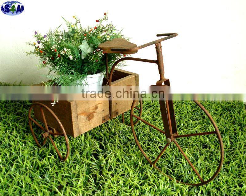 Mini wooden cart for flowers and plants
