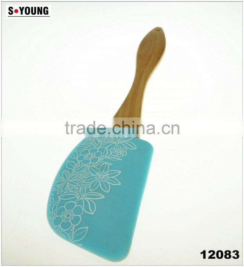 12083 Silicone Spatular scraper Silicone Cream Spatular with wooden Handle