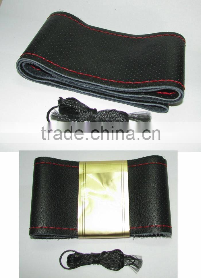Genuine Leather Sewing Steering Wheel Cover