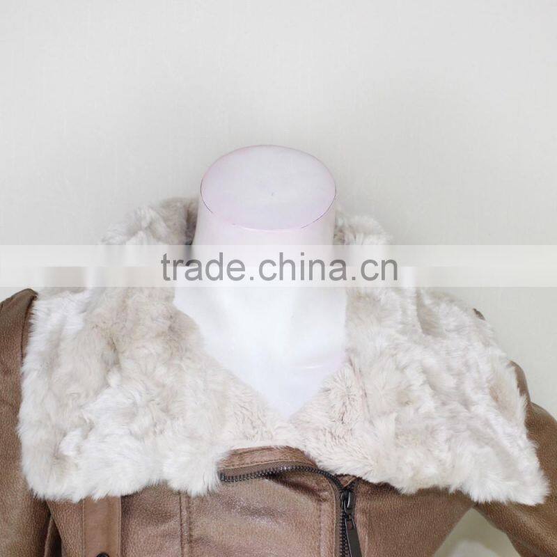 Latest Design Softshell Pu Leather Woman Winter Jacket