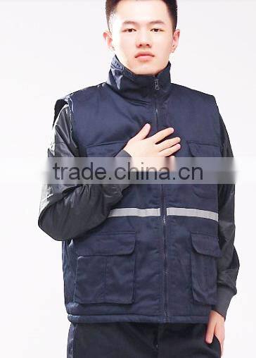 2017 OEM men waistcoat reflective tape vest industrial uniforms waistcoat