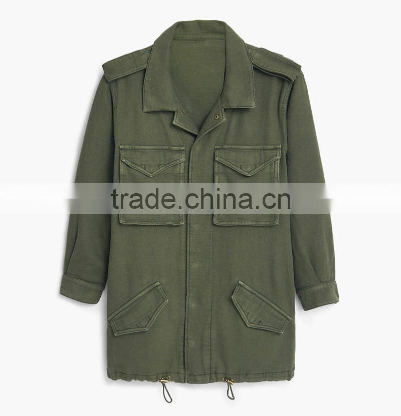 womens m65 military style jacket with multi pockets