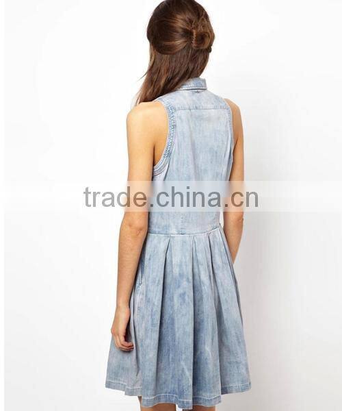 HD-D150 High quality fashion dress OEM Service Factory/jeans women dresses/ladies dress