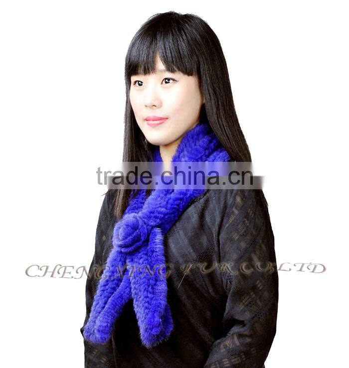 CX-S-82H Best Prices OEM Design Stock Fashion Knitted Mink Fur Ladies Scarf