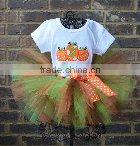 Pumpkin Trio Halloween Thanksgiving Fall Birthday Tutu Outfit
