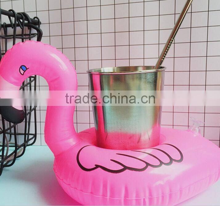 Inflatable Pink Flamingo Coasters Cup Drink Holder Swimming Pool Float