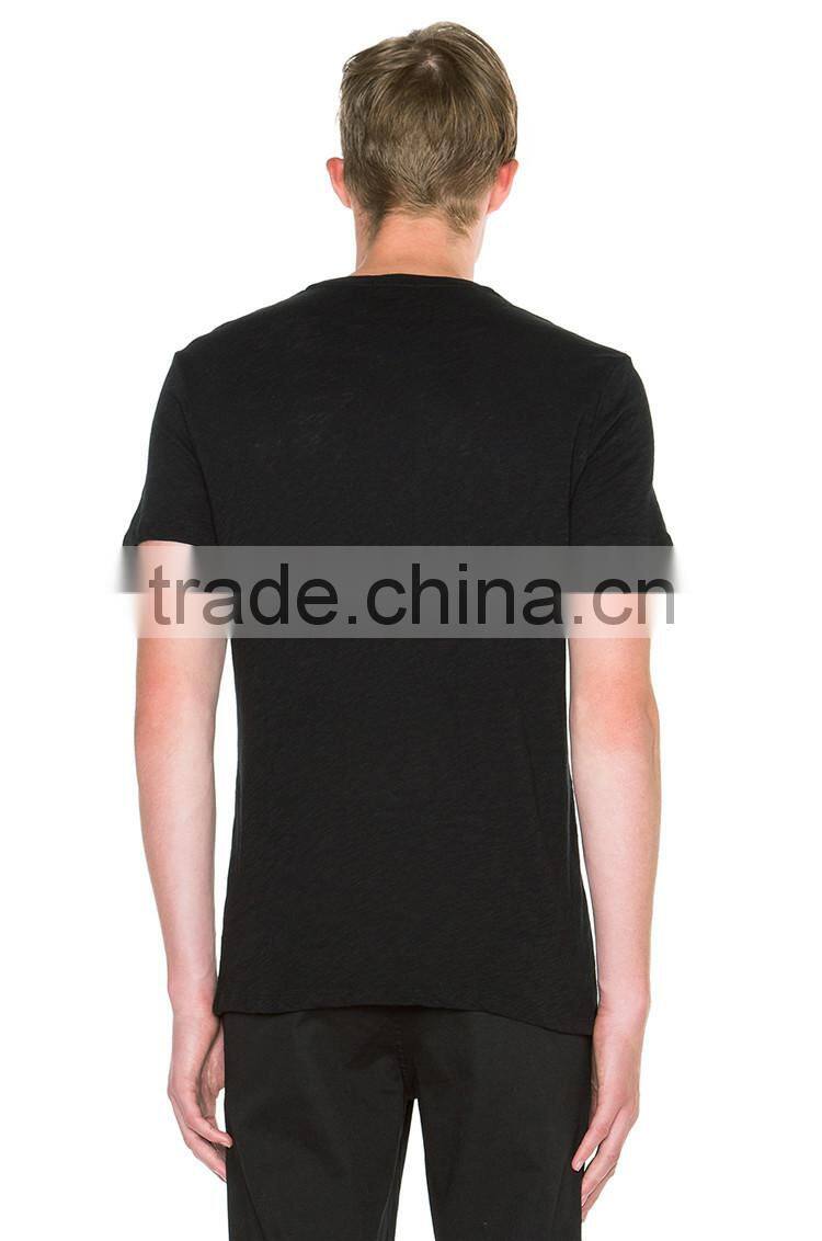 High quality tees blank black v neck t shirt,t-shirt vintage