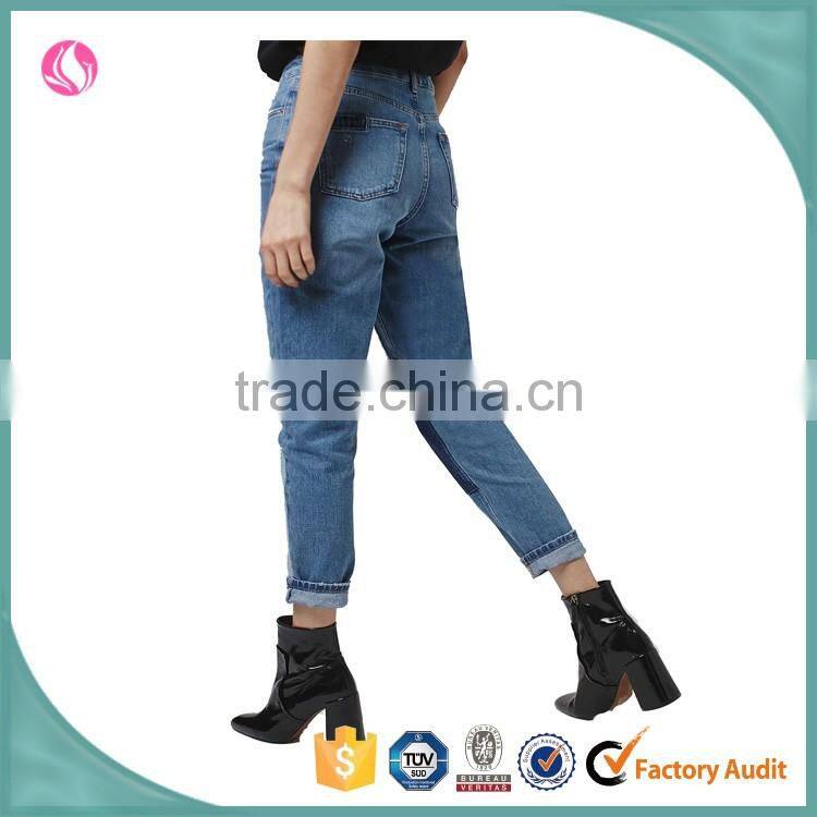 Latest new model patch work jeans denim jeans pants for girl