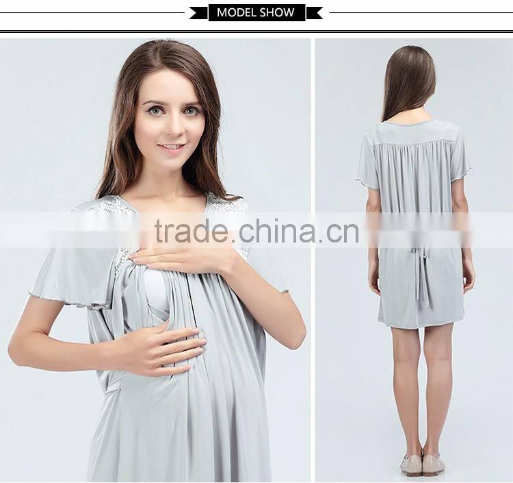 Wild Maternity Clothing Printing Breastfeeding Clothes Loose and Comfortable Nursing Dress