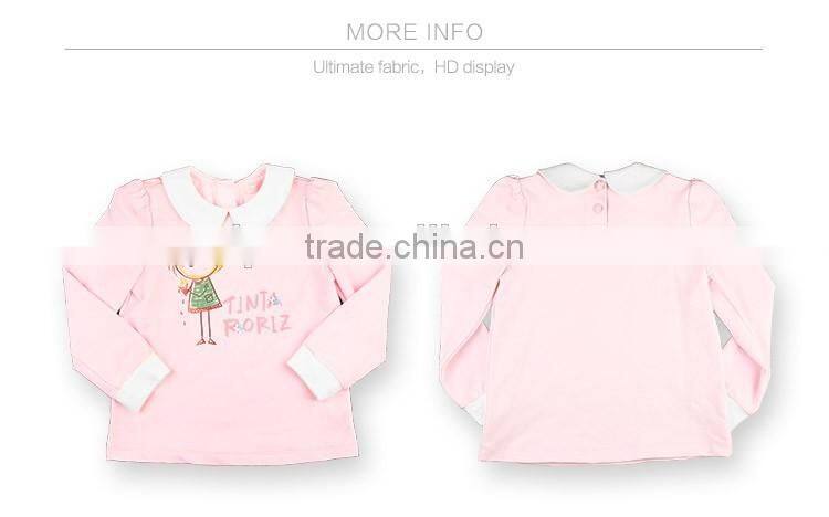 2017 Spring Girls Long Sleeve t Shirt With Cute Pattern Children Clothing Wholsale