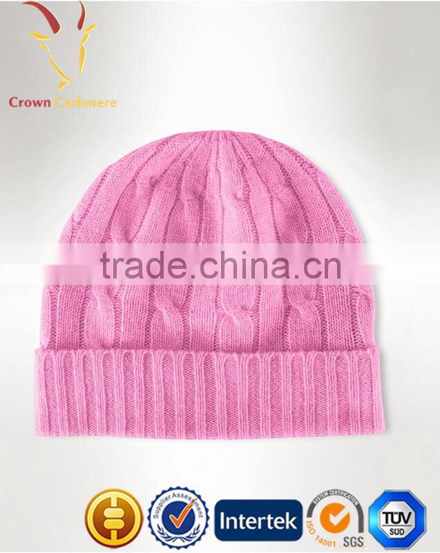 Intarsia Design High Quality Cashmere Winter Kids Hats, Cashmere Bonnet