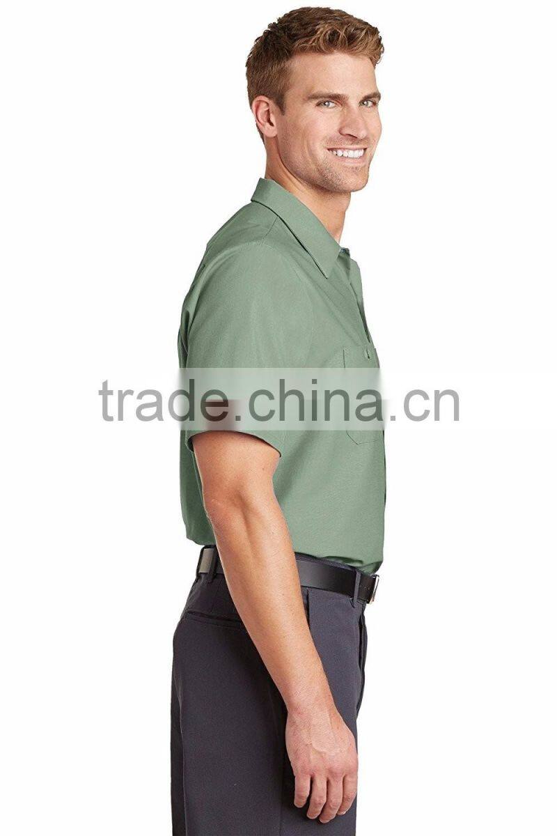 Factory Custom Logo Short Sleeve Shirt Uniform Work Clothes Cotton Mechanic Workwear In Baoding