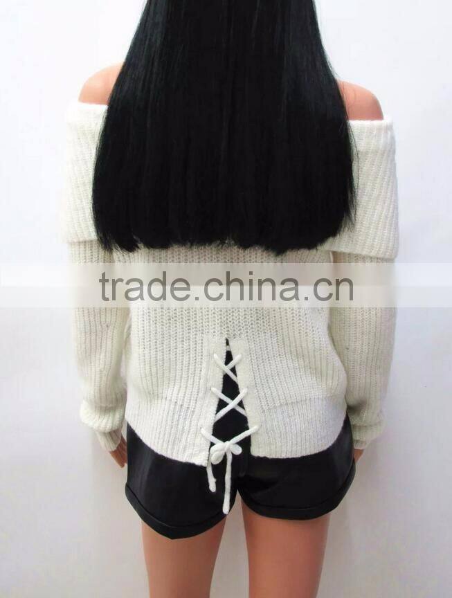 Runwaylover 2017 Ladies New Style Fashion Off-Shoulder Knitted Pullover Sweaters