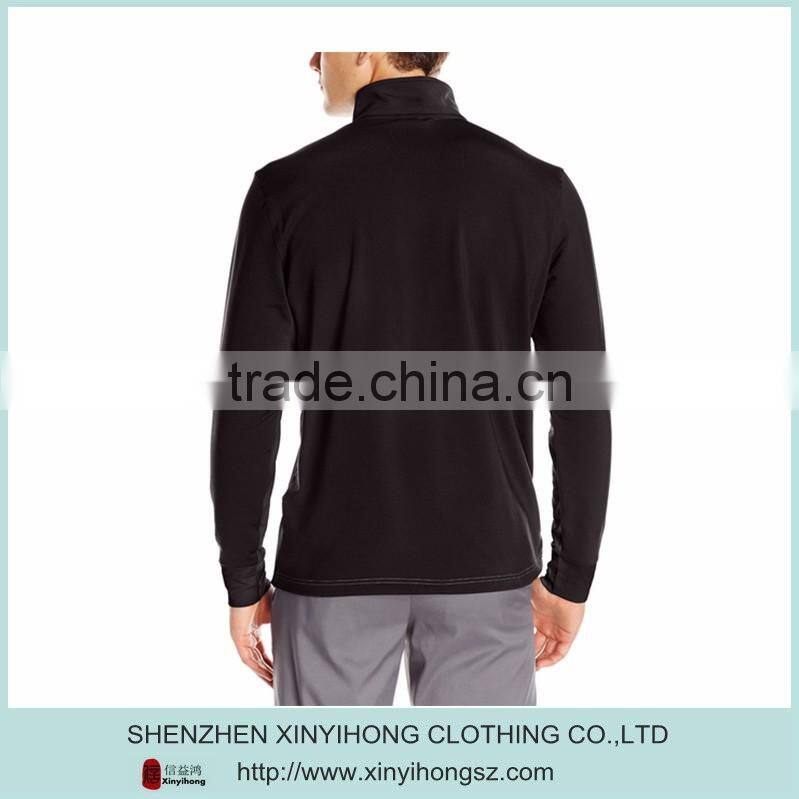 lightweight mens golf pullover shirts with half-zip placket