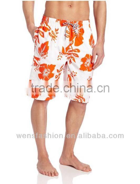 Men's Woven Metallic Flower Swimming Short Pants