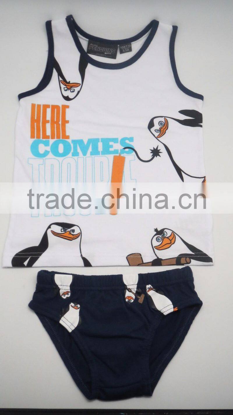 Children Hot Kids Underwear Fashion Vest and Brief