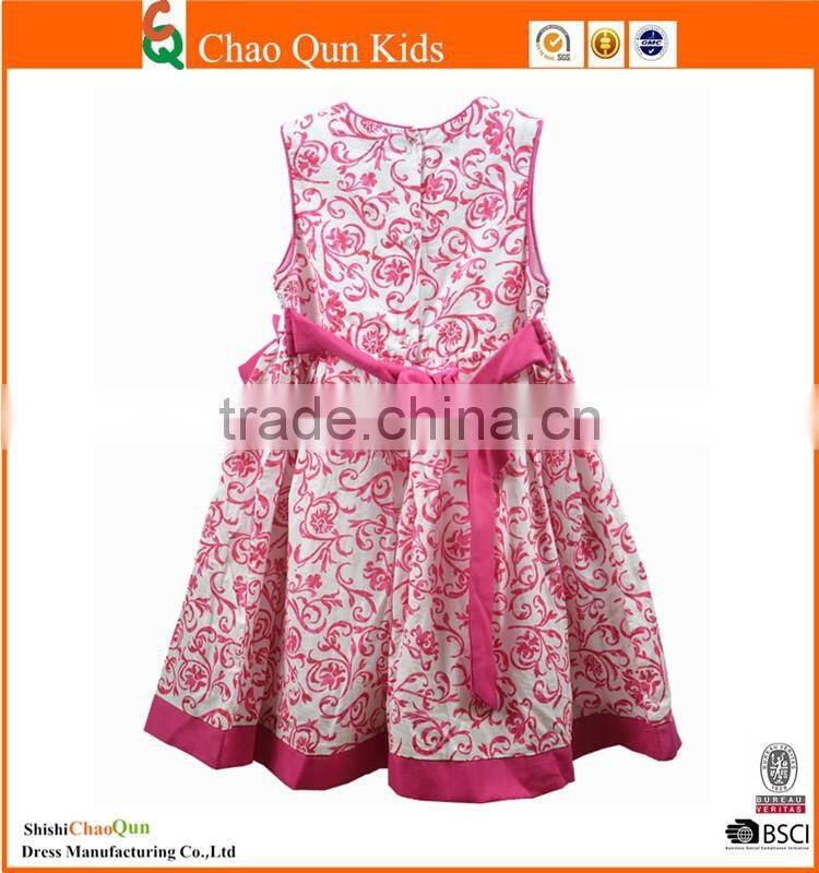 New model casual sleeveless A-line formal party bow kids dress