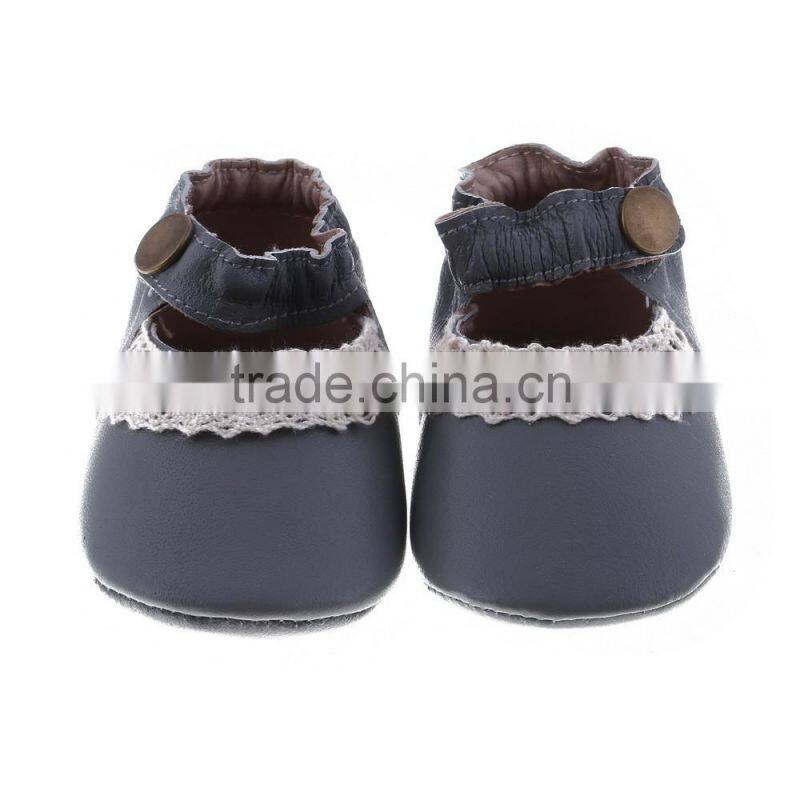 Lace decoration lovely baby girl moccs, leather baby girl leather moccasins