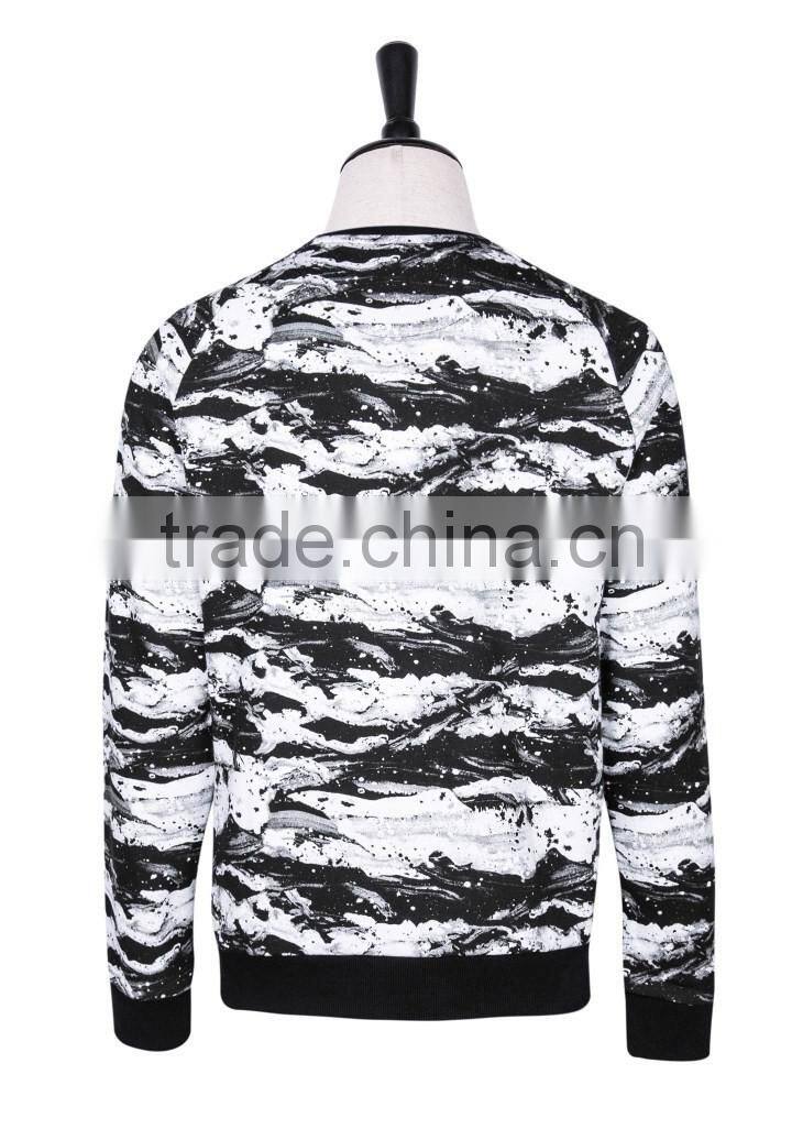 mens full printing marble crewneck heavy sweatshirts/hoodies clothes