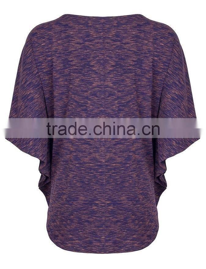 Women's sexy purple maroon charcoal grey bat t shirt