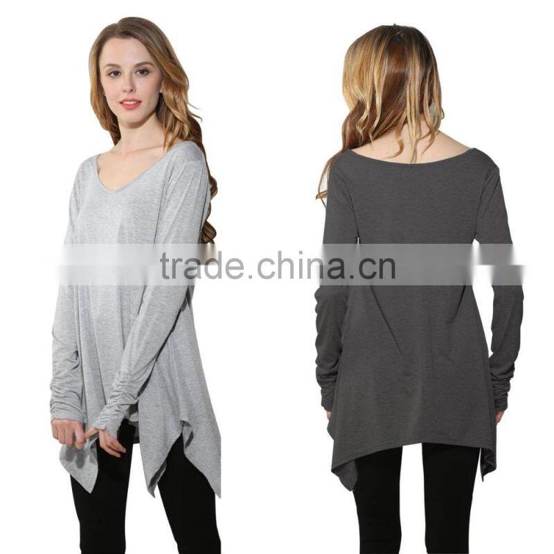 Fashion Women's Sexy Fashion Loose Tops Long Sleeve V Neck Casual Blouse For Sale