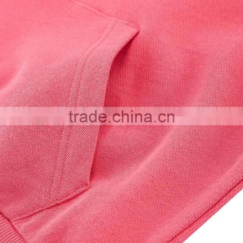 short sleeves pullover pink sweatshirt with hood