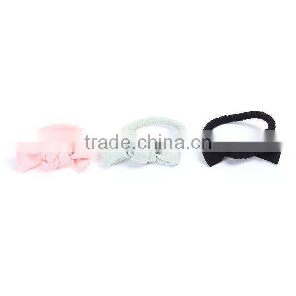 China Cheap Wholesale Bowknot Green Fabric Hair Ties
