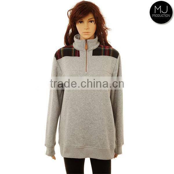 Wholesale New Design Women Quarter Zip Fleece Shep Shirt