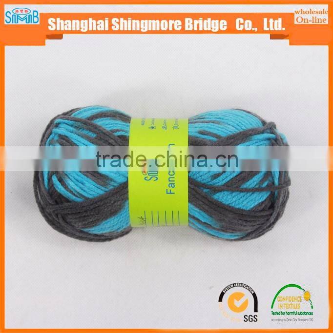 Knitted yarns China supplier cheapest wholesale oeko tex certified 100% acrylic yarn, space dyeing multicolor yarn for scarf