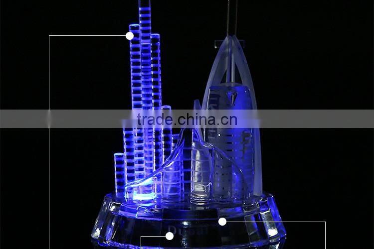 High Quanlity Crystal LED Dubai Tower With Souvenir Gift