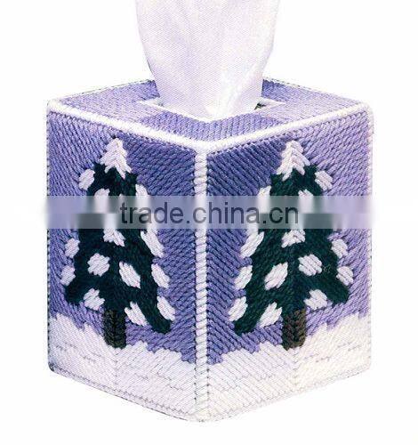 DIY goods,3D Cross stitch Embroidery.beautiful.Tissue Box-007-01