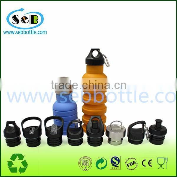 high quality custom non spill collapsible silicone bottle
