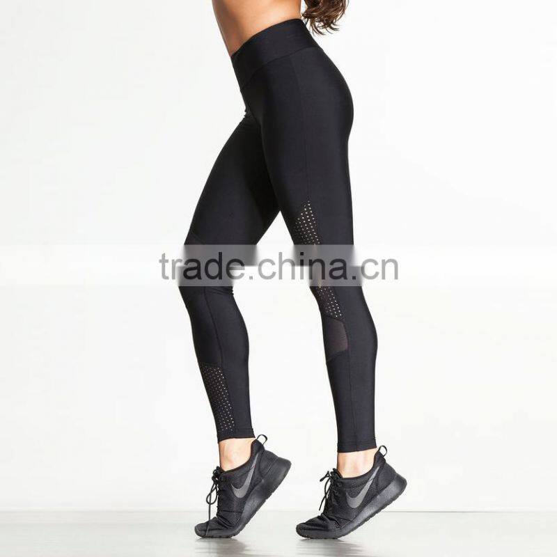Women Yoga Pants Hollow Out Net Yarn Splicing Yoga for Running Sport Pants