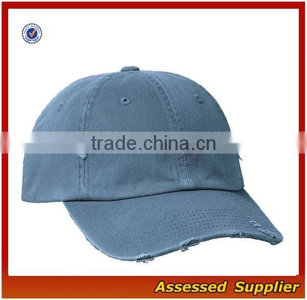 Hot fashion ripped dad hat custom blank cotton dad hat cool casual baseball cap for wholesale