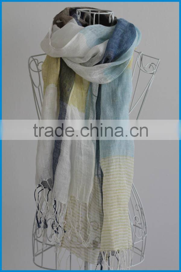 High quality lady's fashion linen cotton scarf manufacturer