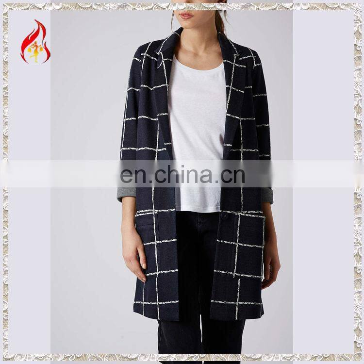 2015 women fahsion formal blue color trench coat