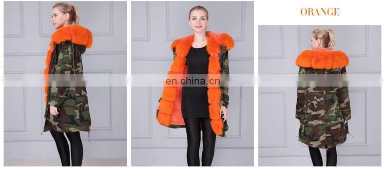 Modern and fashionable real fur trimmed coats with warm hodded