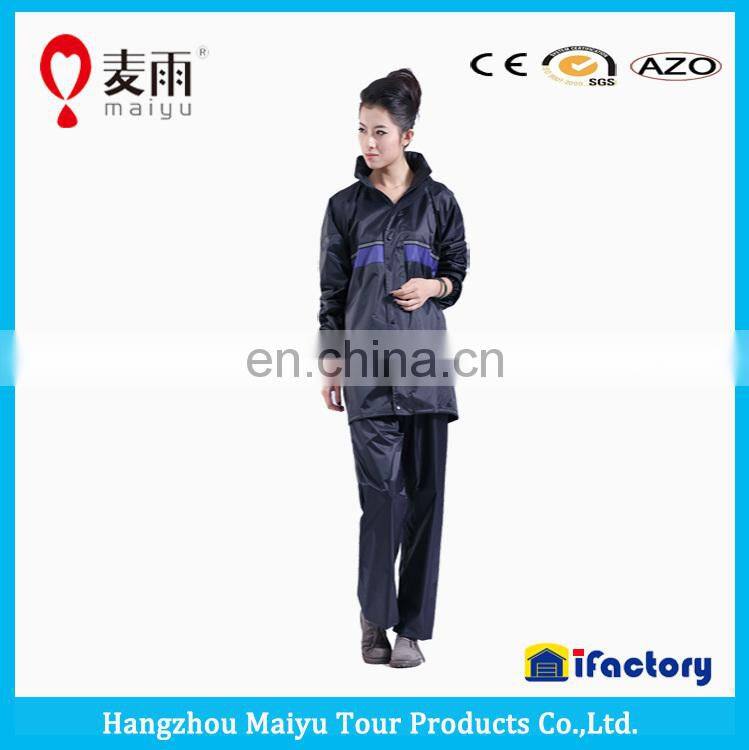 High quality hot sale balck reflective pvc raincoat for women