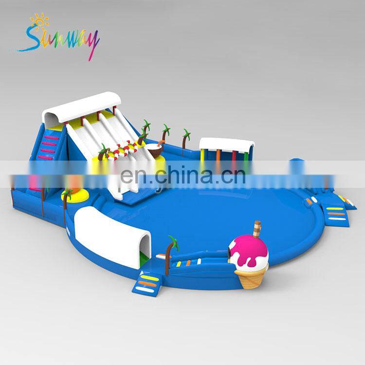 Inflatable Water Park Floating Water Games Giant Inflatable Water Play Park for Adults