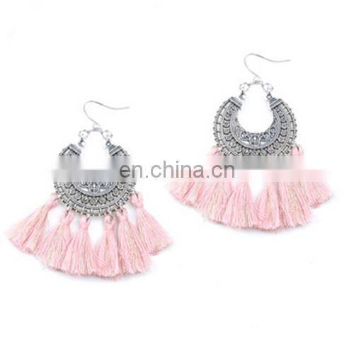 Ladies fashion Alloy Multicolor lovely tassel earrings for all purpose