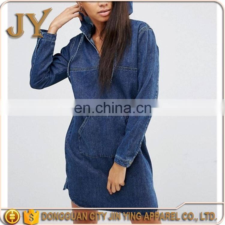 Dongguan apparel factory OEM design plan women long style cotton hoodies shirts dresses jersey dresses