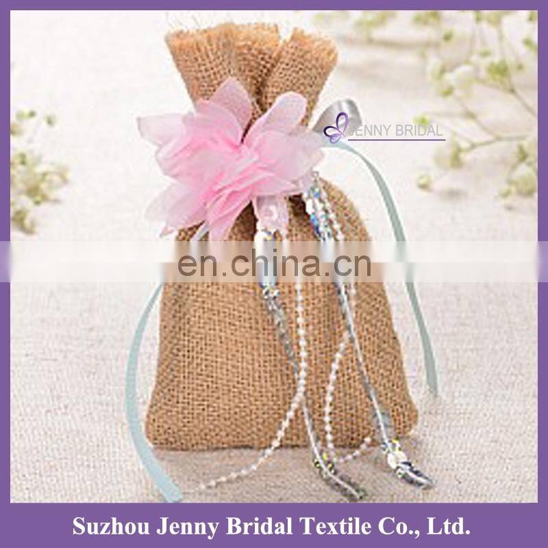 Bag026 christmas linen fabric baby gift bags for wedding with personal logo