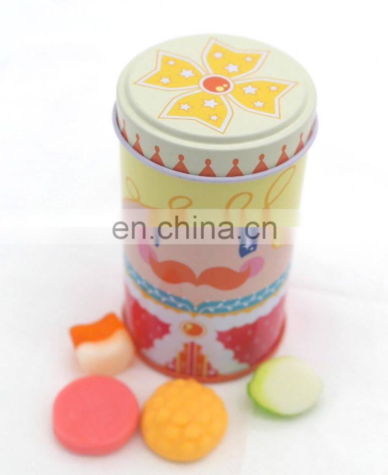 Custom food grade small round candy tin box wholesale