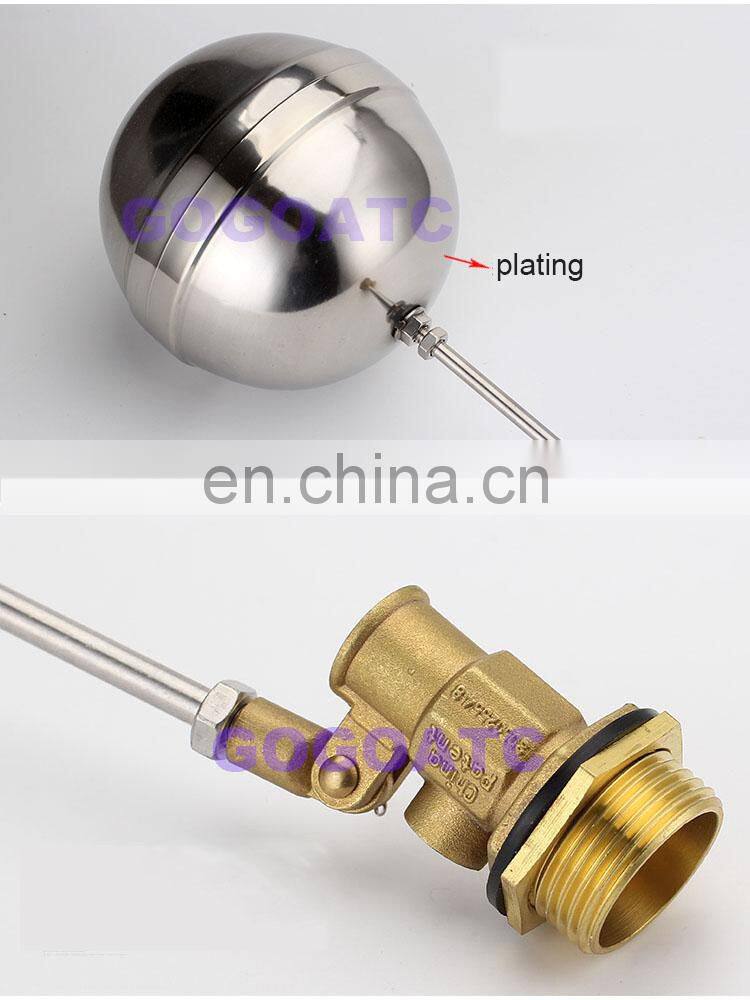 High quality Cold Hot Water Tank Liquid Level Metal Large Float Ball Valve 3 inch DN80 Body brass toilet water ball cock
