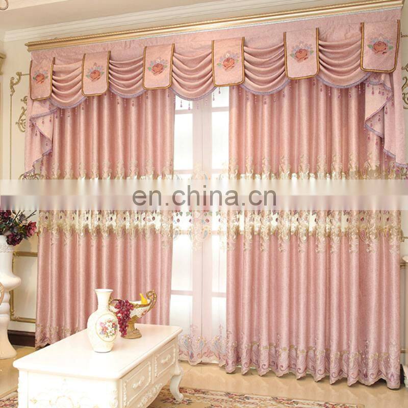 European luxury window embroidered curtains and drapes blackout chenille fabric Curtains