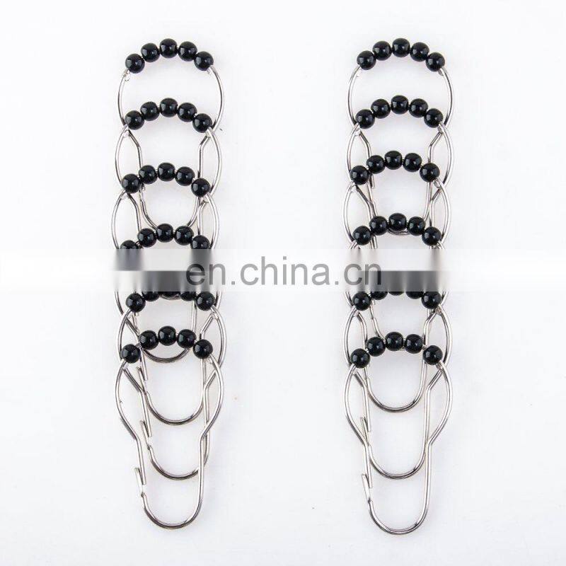 Amazer Shower Curtain Hooks Rings, Stainless Steel Shower Curtain Rings and Hooks-Set of 12-Black