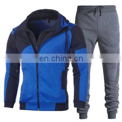 New year sale 2-pieces men's extra large size sports and leisure sports jogging suit custom men's hooded suit