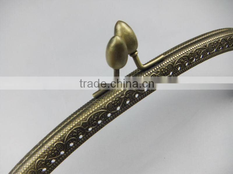 2014 NEW!Antique Brass DIY Metal Sewing Purse Frame DIY Purse Frame With Kiss Lock