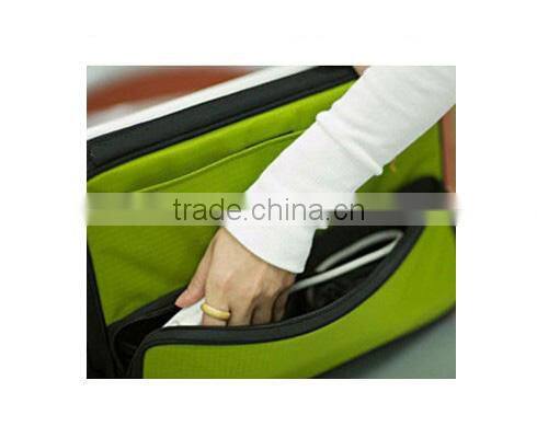 Durable solid color sleeve weather-resistant laptop bag with outer zippered power pocket