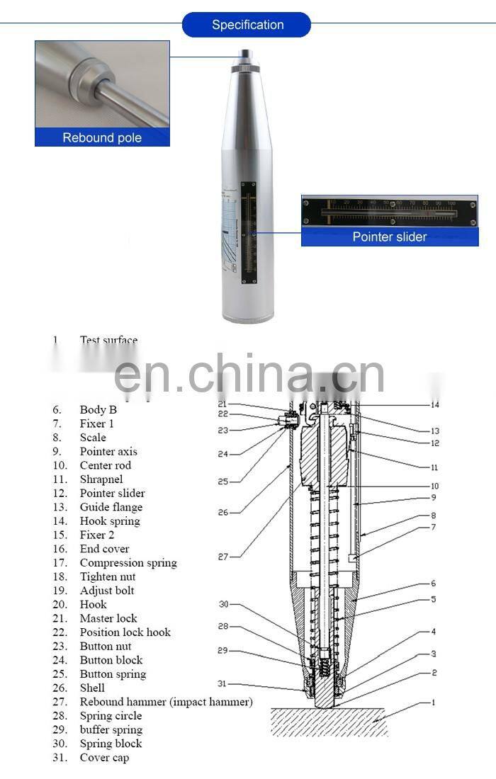 Taijia digital rebound concrete test hammer HT-225A concrete testing rebound hammer
